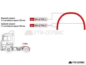 Верхний элемент 3-х составного крыла 700 мм
