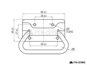 Ручка накладная подпружиненная, металлическая, Zn