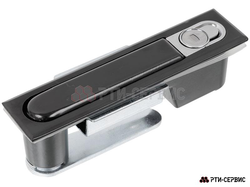 Замок с поворотной ручкой, с ключом 142х34 мм, чёрный - фото 1